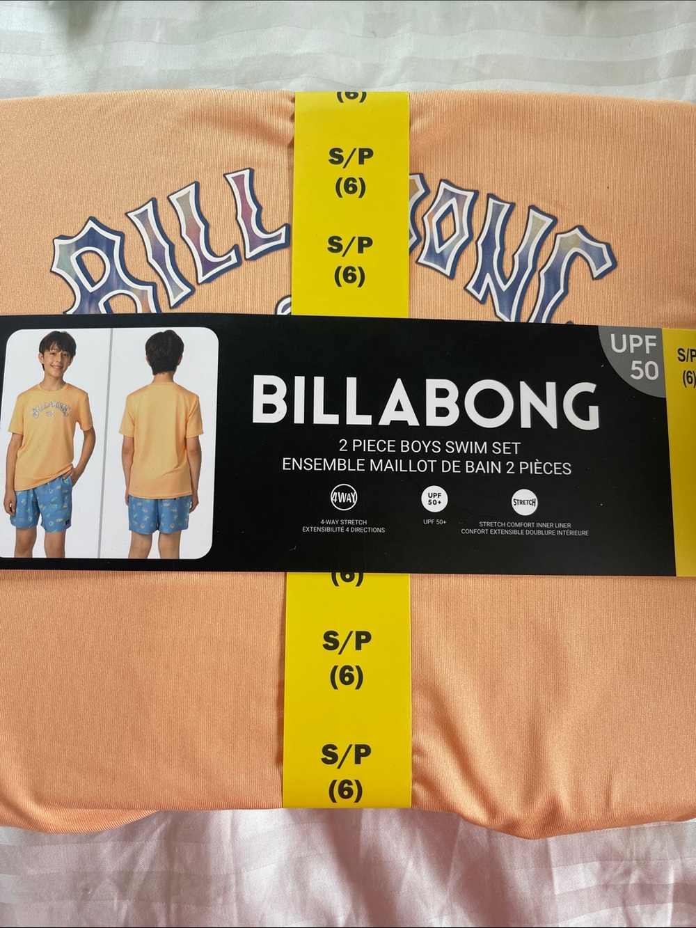 Billabong Peach/Blue Boys 2-Piece Swim Set